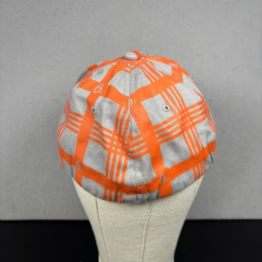 Baltimore Orioles MLB Baseball Cap Hat Gray Orange Plaid Unisex OSFM Stretch